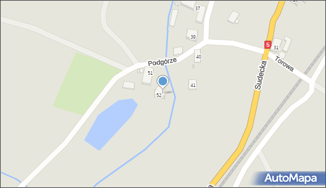 Lubawka, Podgórze, 52A, mapa Lubawka