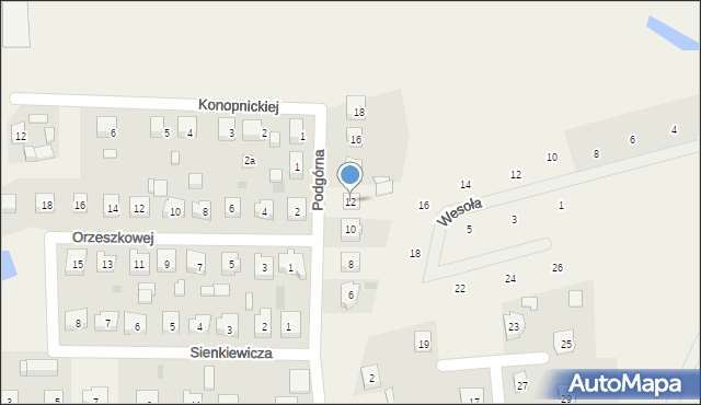 Lubichowo, Podgórna, 12, mapa Lubichowo