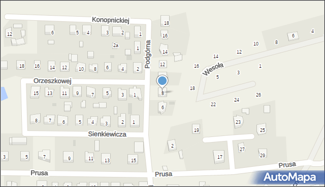 Lubichowo, Podgórna, 8, mapa Lubichowo