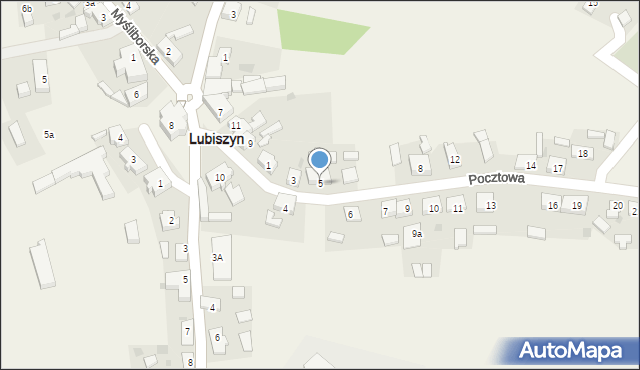 Lubiszyn, Pocztowa, 5, mapa Lubiszyn