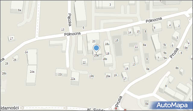 Lublin, Północna, 20a, mapa Lublina