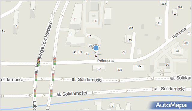 Lublin, Północna, 31, mapa Lublina