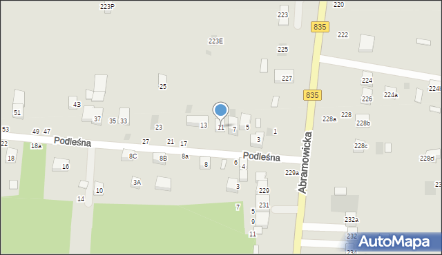 Lublin, Podleśna, 11, mapa Lublina