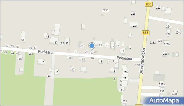 Lublin, Podleśna, 17, mapa Lublina