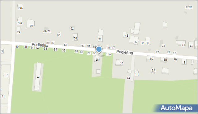 Lublin, Podleśna, 20, mapa Lublina