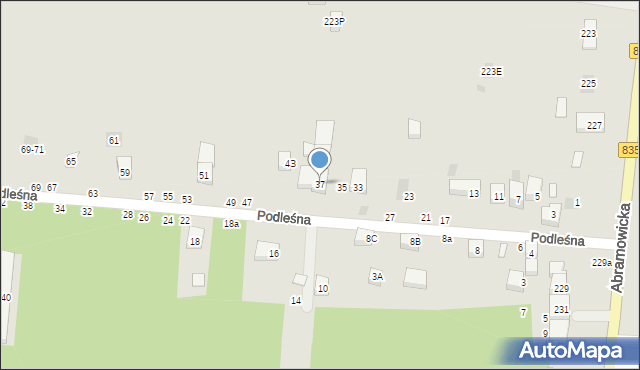 Lublin, Podleśna, 37, mapa Lublina