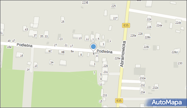 Lublin, Podleśna, 6, mapa Lublina