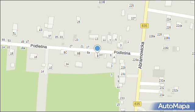 Lublin, Podleśna, 8, mapa Lublina