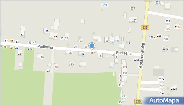 Lublin, Podleśna, 8a, mapa Lublina