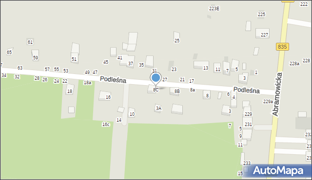 Lublin, Podleśna, 8C, mapa Lublina