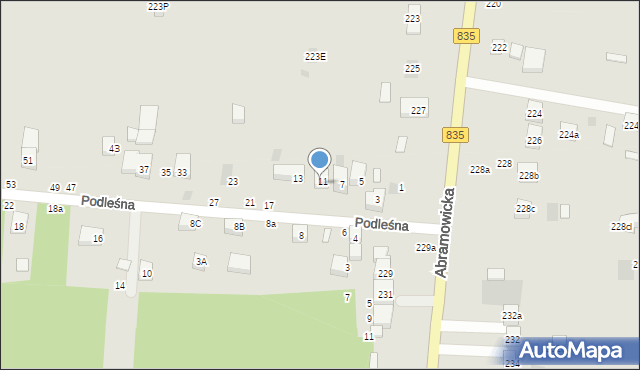 Lublin, Podleśna, 9-11, mapa Lublina