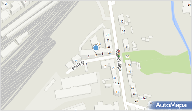 Lublin, Pochyła, 5, mapa Lublina