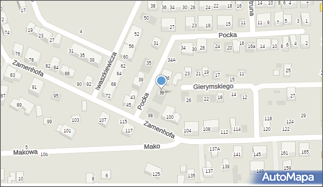 Lublin, Pocka Jana, 38, mapa Lublina