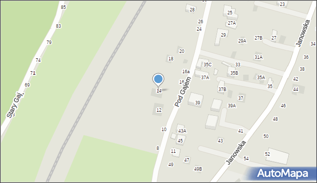 Lublin, Pod Gajem, 14, mapa Lublina