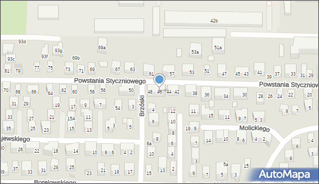 Lublin, Powstania Styczniowego, 46, mapa Lublina