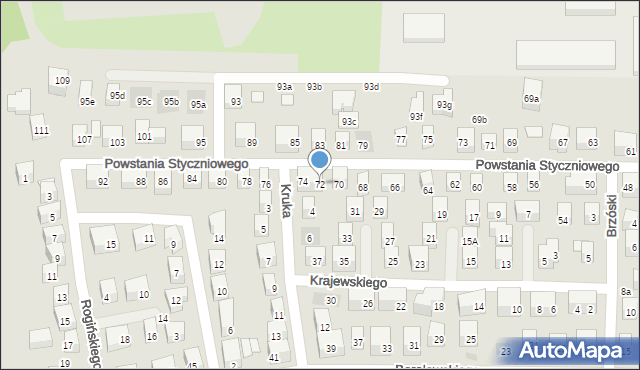 Lublin, Powstania Styczniowego, 72, mapa Lublina