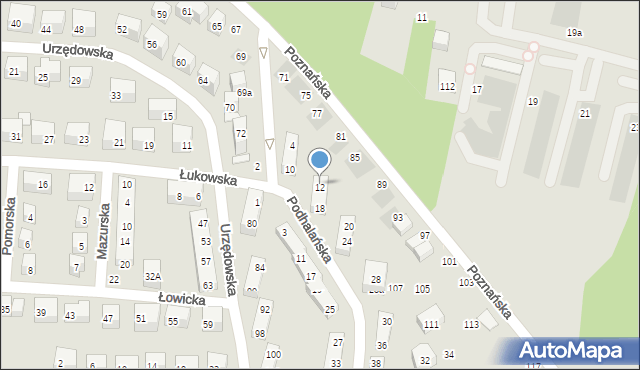 Lublin, Podhalańska, 12, mapa Lublina