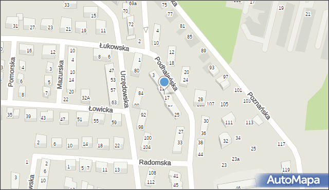 Lublin, Podhalańska, 15, mapa Lublina