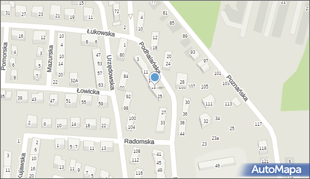 Lublin, Podhalańska, 21, mapa Lublina