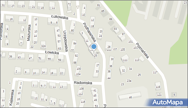 Lublin, Podhalańska, 23, mapa Lublina