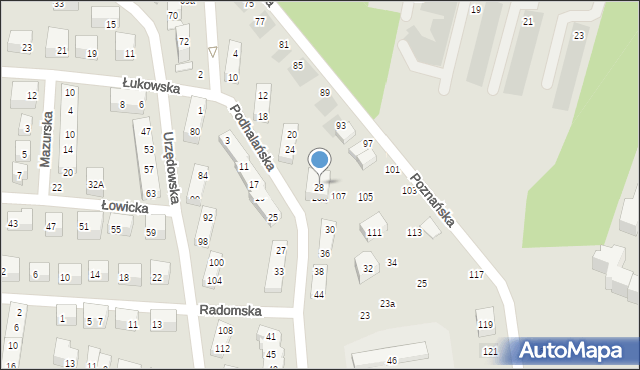 Lublin, Podhalańska, 28, mapa Lublina