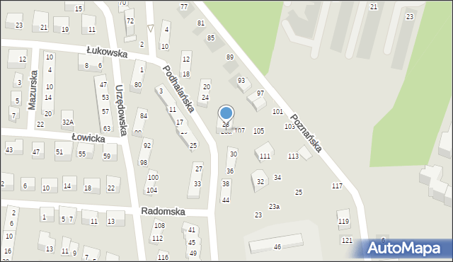 Lublin, Podhalańska, 28a, mapa Lublina