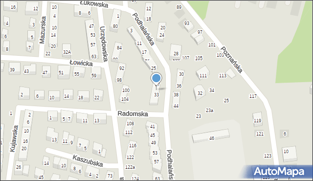 Lublin, Podhalańska, 31, mapa Lublina