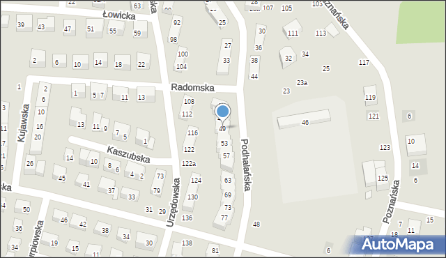 Lublin, Podhalańska, 49, mapa Lublina