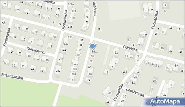 Lublin, Podhalańska, 56, mapa Lublina