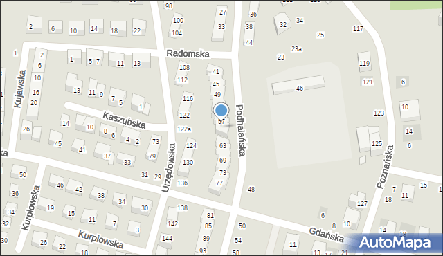 Lublin, Podhalańska, 59, mapa Lublina