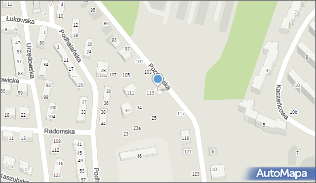 Lublin, Poznańska, 115, mapa Lublina