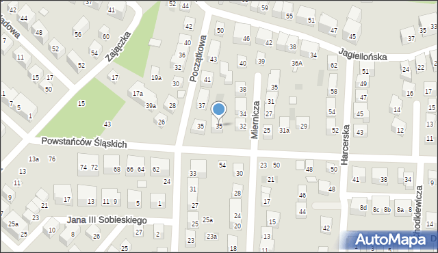 Lublin, Powstańców Śląskich, 35, mapa Lublina