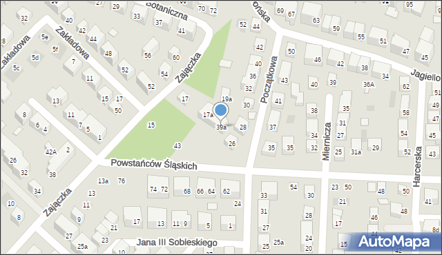 Lublin, Powstańców Śląskich, 39a, mapa Lublina