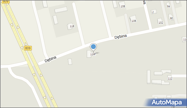 Lublin, Poligonowa, 114f, mapa Lublina