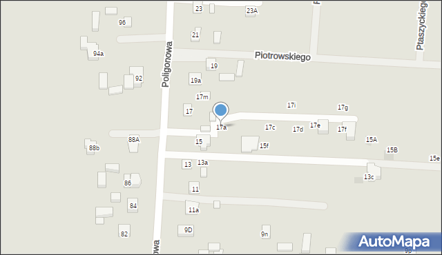 Lublin, Poligonowa, 17a, mapa Lublina