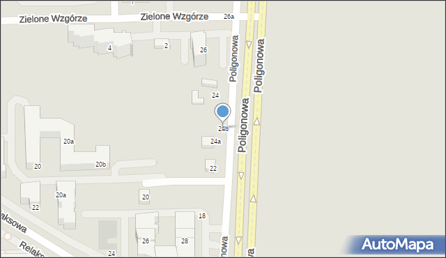 Lublin, Poligonowa, 24b, mapa Lublina