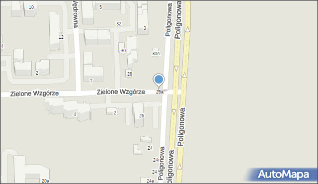 Lublin, Poligonowa, 26a, mapa Lublina