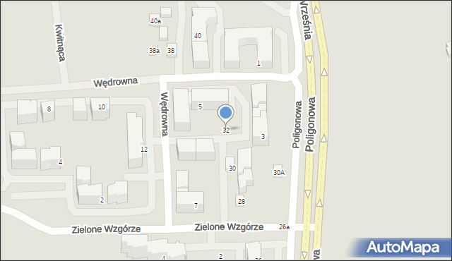 Lublin, Poligonowa, 32, mapa Lublina