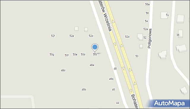 Lublin, Poligonowa, 50c, mapa Lublina