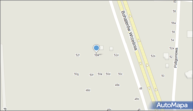 Lublin, Poligonowa, 52e, mapa Lublina