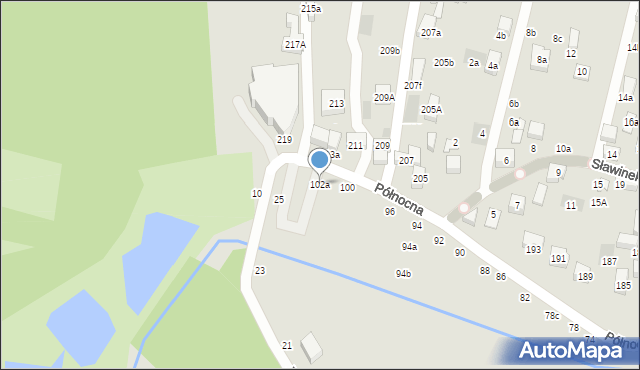 Lublin, Północna, 102a, mapa Lublina