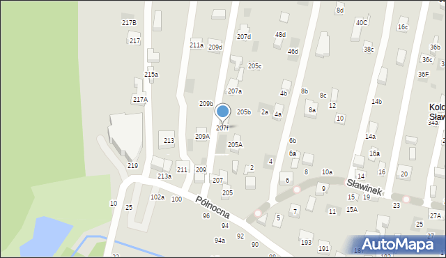 Lublin, Północna, 207f, mapa Lublina