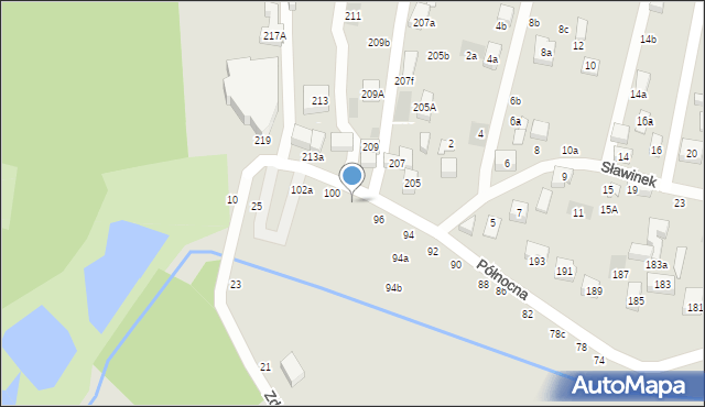 Lublin, Północna, 98a, mapa Lublina