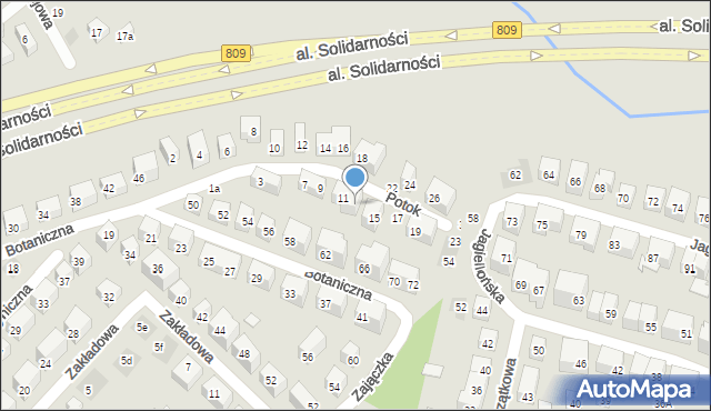 Lublin, Potok, 13, mapa Lublina