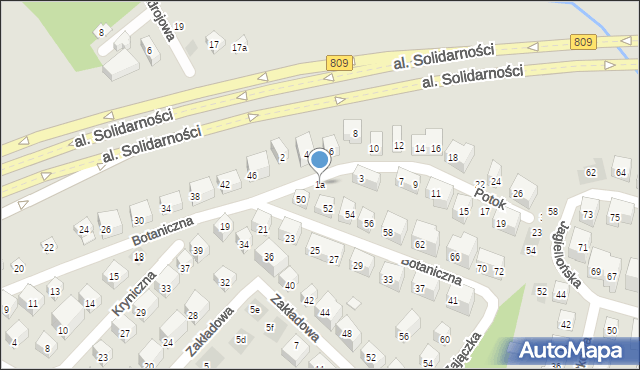 Lublin, Potok, 1a, mapa Lublina