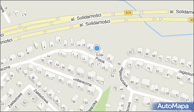 Lublin, Potok, 22, mapa Lublina