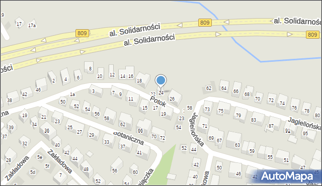Lublin, Potok, 24, mapa Lublina