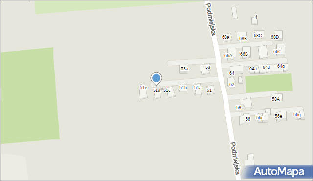 Lubliniec, Podmiejska, 51d, mapa Lubliniec