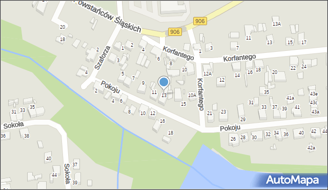 Lubliniec, Pokoju, 13, mapa Lubliniec