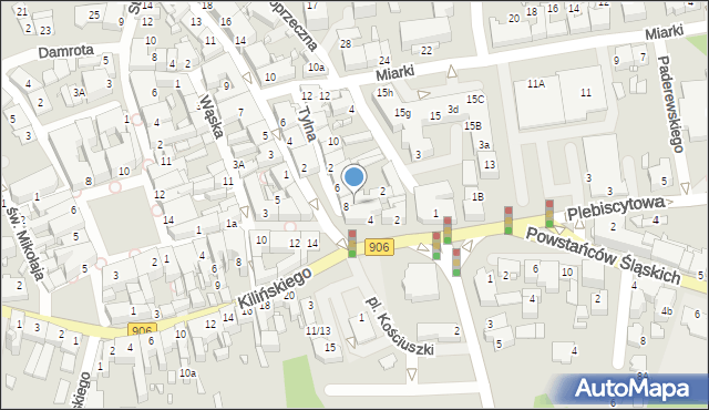 Lubliniec, Poprzeczna, 6, mapa Lubliniec